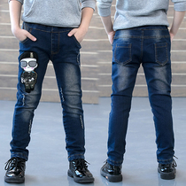 5-15-year-old boy spring jeans children embroidered in spring clothing fashion pants CUHK Tong Yang Gas Long pants 2020 tide