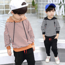 Children Lianhood T-shirt 2020 Chunqiu New 2 Baby Stripes Long sleeves Boy Yanqi Korean version of the undershirt wave