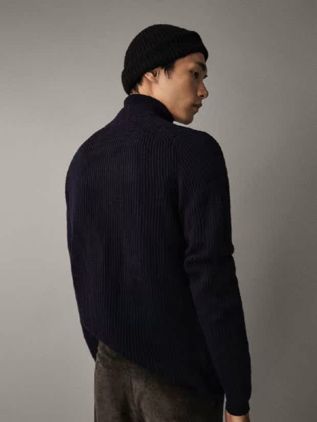 18 Winter Xiban M len len cashmere len đan len phi công nam đan áo giữ nhiệt nam