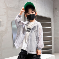 Boy sunscreen Summer light and thin breathable children ice silk mesh thin boy jacket Anti-UV sun protection