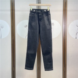 Counter velvet jeans ຕີນນ້ອຍ elastic versatile ສະດວກສະບາຍອົບອຸ່ນສີແຂງສູງແອວ elastic pencil pants