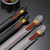 Portable tableware one person one chopstick single chopsticks personal use adult single double 1 pair wooden chopsticks storage box set