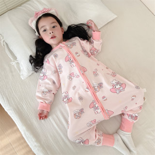 Children's spring and autumn pure cotton one-piece pajamas