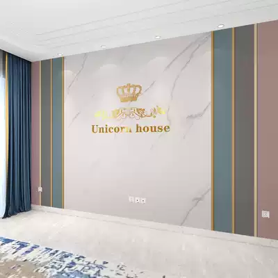 Bamboo wood fiber TV background wall Nordic marble light luxury wall panel bedroom living room background wall panel customization