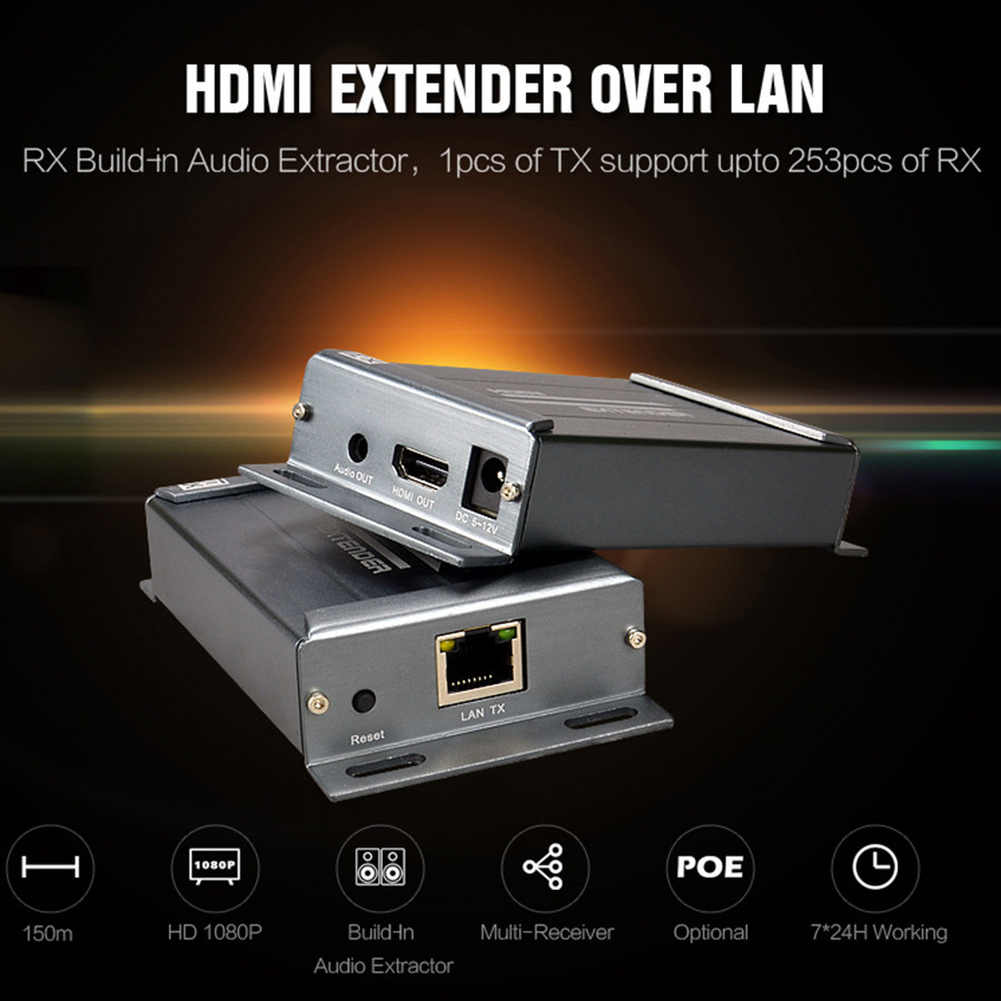 HDMI network extender with independent 3.5mm audio single network cable IP LAN transmission audio and video CHV891