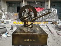 党建廉政主题塑像玻璃钢仿铜法锤锤子雕塑法治警钟景观小品装饰品