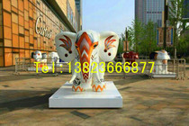 Commercial Street Park Square Landscape Painted Hand-painted Elephant Sculpture Fiberglass Cartoon Elephant Doll Mascot IP