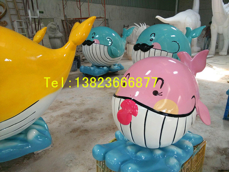 Ocean theme landscape oversized dolphin landscape sketch fiberglass whale decoration real estate decoration art