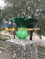 Fake Chinese cabbage sculpture model super large fiberglass green cabbage heart Shanghai green punch-in shooting props