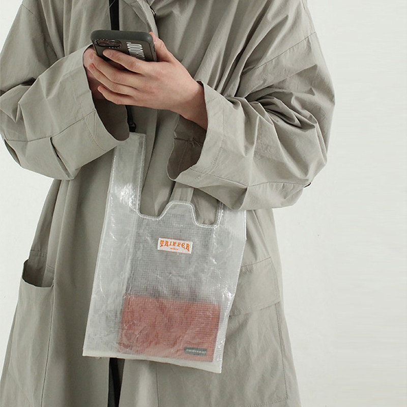 Korean fashion street shooting summer small fresh hand bag vest bag pe woven trendy cool one-shoulder hand-held messenger bag