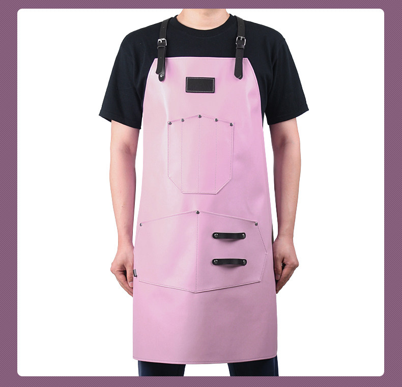 Фартук настройки 防水高端商用皮围裙调酒师酒吧餐厅宠物美容超纤防水油工作服定制