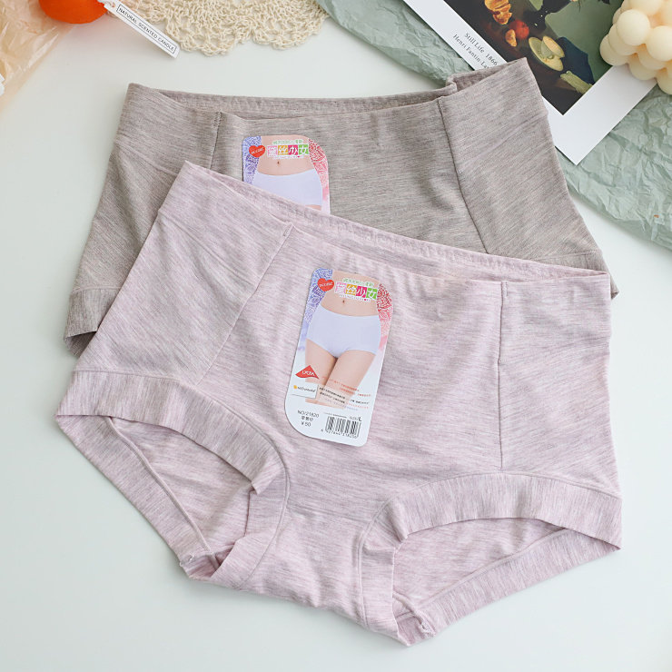 Daisy Maiden Lanzhongdale comfortable soft and simple double layer wear mid-size large-size flat buttock underwear