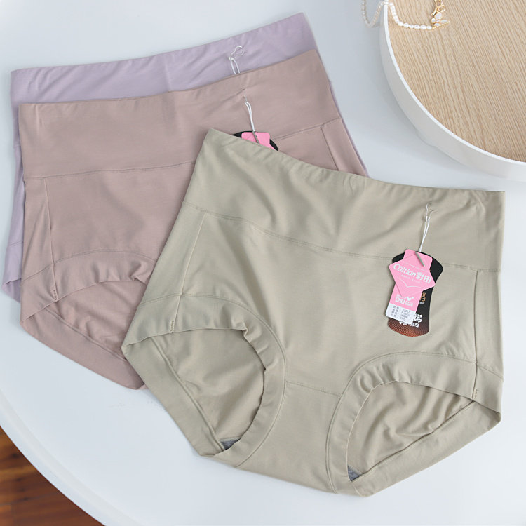 Color Tian Cotton Comfort Flexibility High Waist Handle Backpack Pure Middle Age Mother Graphene Panties