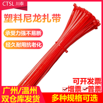 Red self-locking plastic cable tie color 3*100 4*150 8*250 10*500 strap
