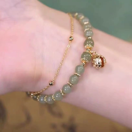 Натуральный браслет с одной бусиной из нефрита, не выцветает