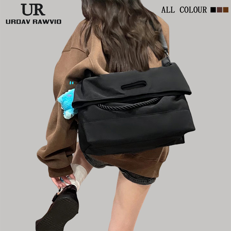 URDAV RAWVIO сумка женская 2025 новая крупнотоннажная портативная холщовая сумка-мессенджер на одно плечо для пригородных поездок тренд