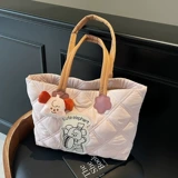 Вместительная и большая универсальная сумка через плечо с пухом, городской стиль, подходит для студента