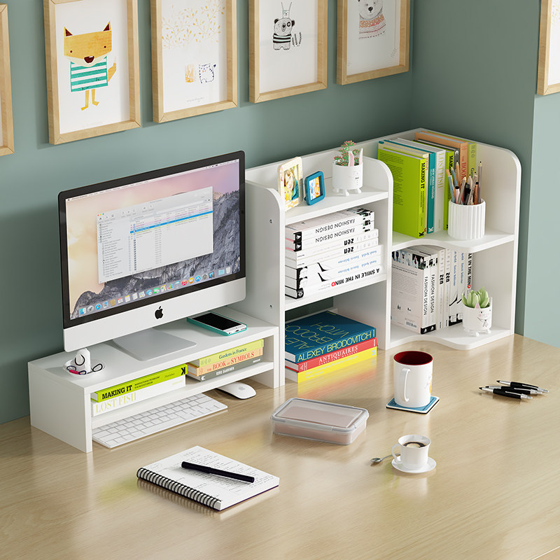 Minimalist desktop Shelf Dormitory Multilayer Contained Bookshelf Round Corner Shelve Desk Modern Combined Heightening Shelf