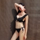 Bikini gợi cảm áo tắm ba điểm kích thước ngực hai mảnh mẫu Hàn Quốc thử nghiệm nghệ thuật áo tắm màu rắn kiểu tập hợp - Bikinis