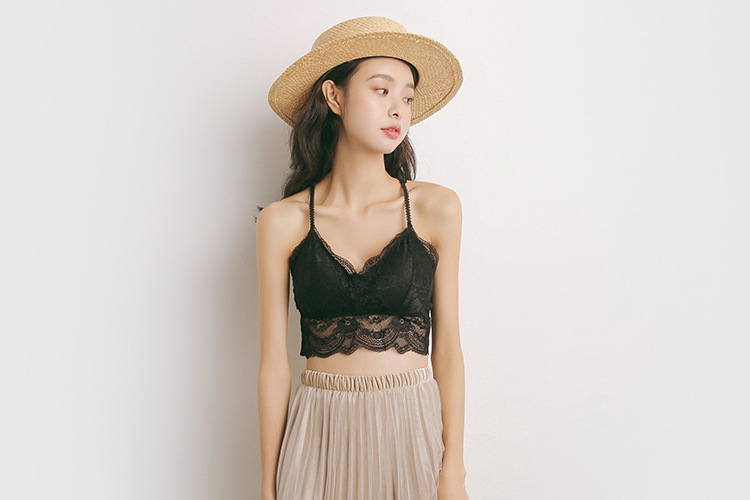 Dày gợi cảm làm đẹp trở lại quấn ngực dưới dây đeo vest mà không có vòng thép áo ngực tập hợp với ngực pad ống đồ lót hàng đầu áo lót cho người có vòng 1 to