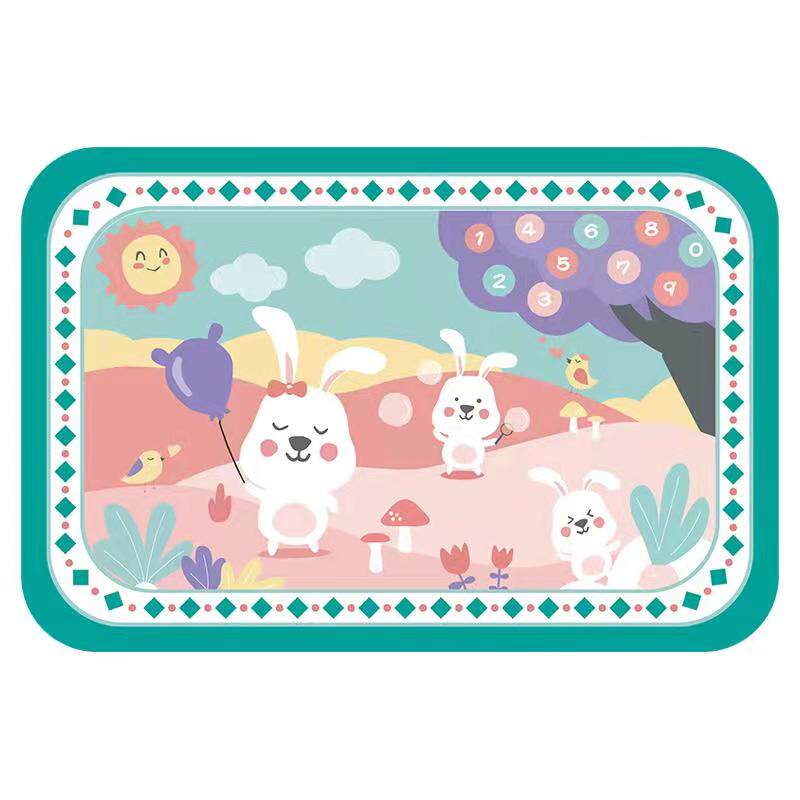 Children Cartoon Leather Dining Table Mat 1st Grade Elementary School Kids Dining Mat Waterproof Anti-Oil Folding Baby Eating Dinner Cloth