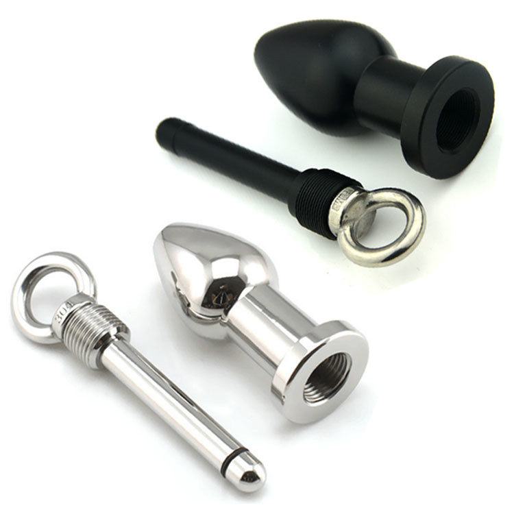 Metal hollow flush anus and anal congestion for long-term wearing female rear sex toy male masturbation large cleaning lock