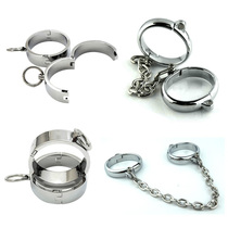 Thickened metal handcuffs bracelets fetters shackles bondage master slaves couple toys punish male and female slaves