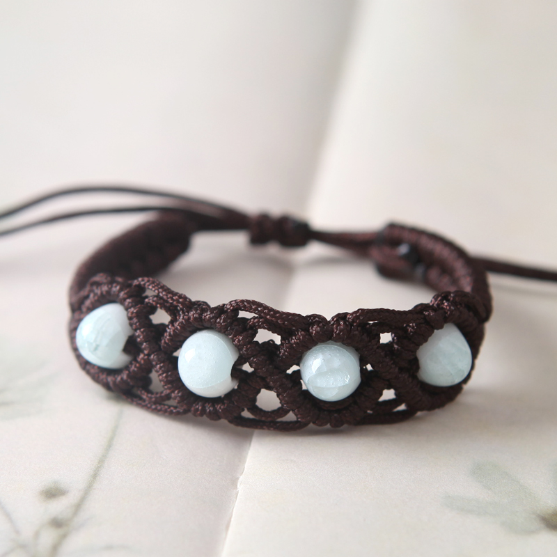 Qingge National Wind gốm Bracelet Trang sức Jingdezhen Handmade Ice Crack Drops Sứ hạt Bracelet vòng tay lv