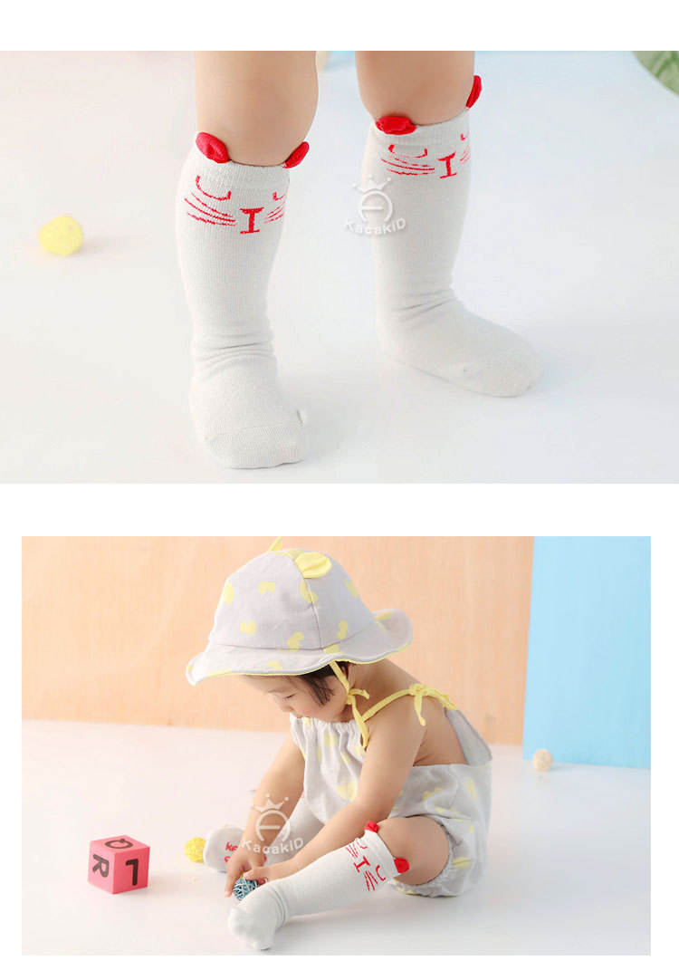 Bé trong ống vớ chống trượt mùa xuân và mùa hè mùa thu vớ cotton 0-1 năm tuổi stereo chàng trai và cô gái non-slip vớ em bé tất cổ ngắn bé gái