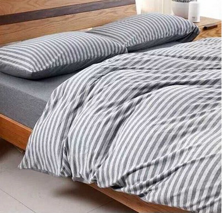 Light elegant home textile simple stripe cotton color spinning knitted 150 180 200 220 single double quilt cover