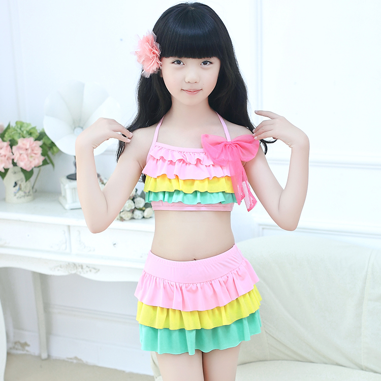 Đồ bơi trẻ em mới chia bé gái Xiêm váy trẻ em nhỏ dễ thương Cô bé dễ thương bơi thân đồ bơi be gái 8 tuổi