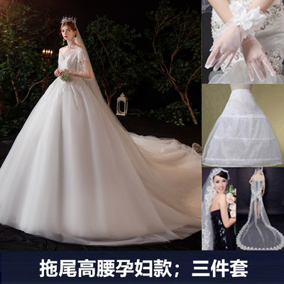  White Dragon Tail Pregnant Women and Three -piece Set+L   + $20.42 