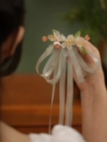 Женские аксессуары для волос Hanfu с загнутыми назад застежками, аксессуары для волос с бантиком в виде феи Лолиты в лесном стиле, полузавязанные заколки на затылке