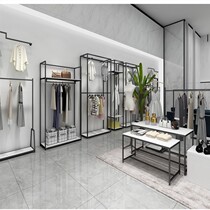 Modern minimalist womens clothing store shelves Wall Hanging Clothes Racks Landing Shelving Shelving Display Racks