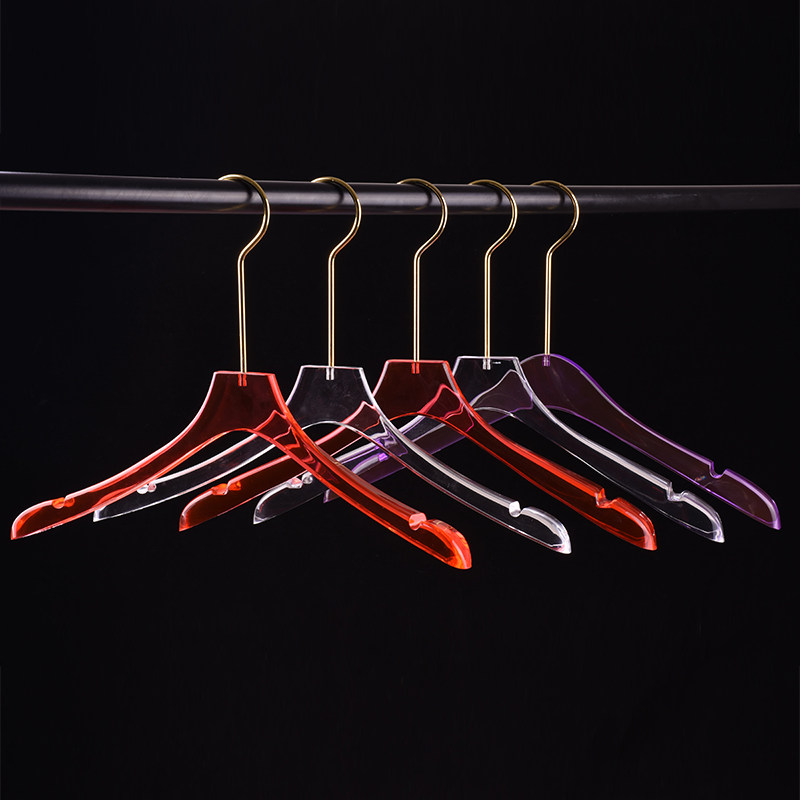Clothing store Acrylic crystal transparent hanger High-end men's and women's hanger incognito wedding dress hanger pants clip