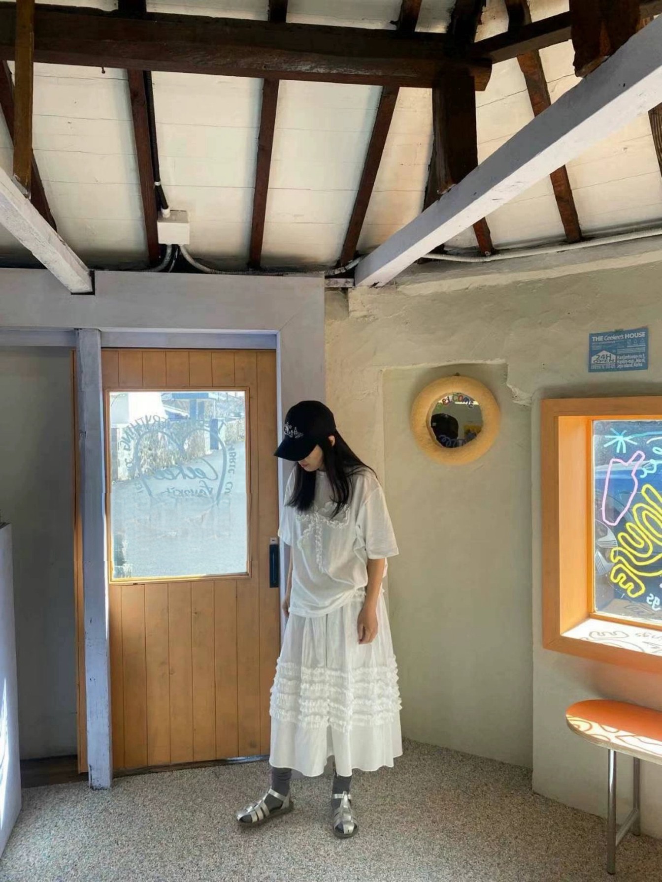 Unique SEI 韓版簡約花邊復古浪漫蝴蝶結少女感T恤百搭休閑半身裙|其他材料製|ETMall東森購物網