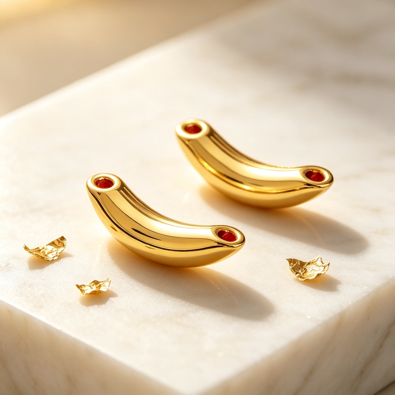 Gold Pendant with a Smooth Crescent-Shaped Curved Tube, Pure Gold 999, for Women, Couple's Gift, Shuibei Necklace Gold Pendant with a Smooth Crescent-Shaped Curved Tube, Pure Gold 999, for Women, Couple's Gift, Shuibei Necklace