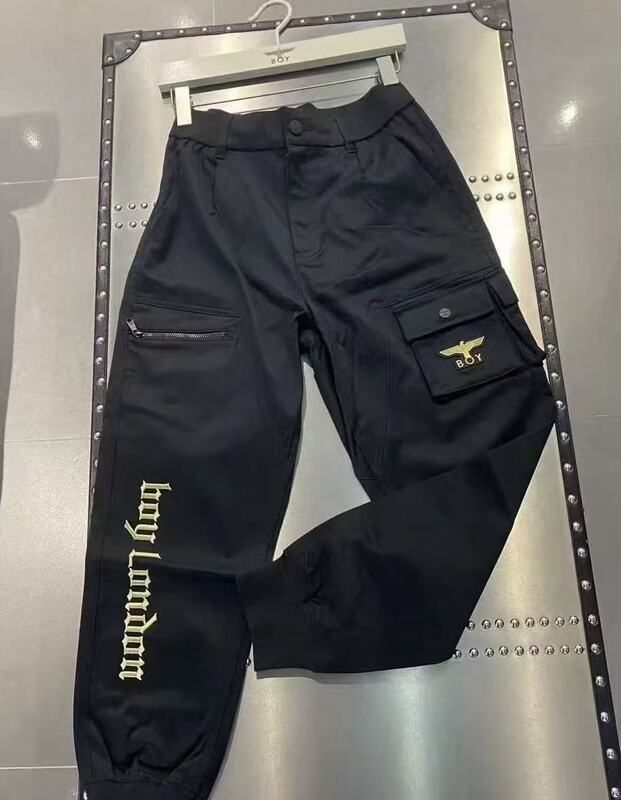 Boylondon Classic Black and Gold Letter Jogger Cargo Pants B213Nd200902 Original 1299
