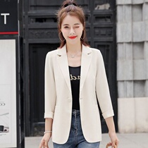 Small blazer female Korean version of seven sleeves 2021 summer thin temperament small man small fragrant wind suit jacket