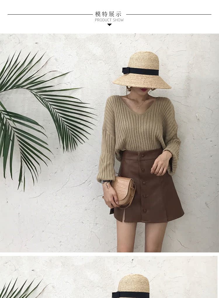Đầu mùa thu áo len mỏng tay dài nữ phiên bản Hàn Quốc của set đồ rộng mặc ngoài kèn tay áo sơ mi lười gió nữ đan phần mỏng shop quần áo nữ