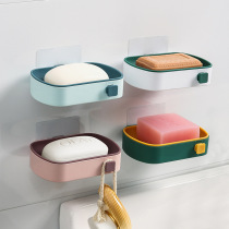 Double Layer Drain Soap Case Soap Case Free of perforated Shelf Suction Cups Wall-mounted Home Bathroom Toilet Creativity