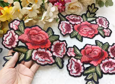 082 DIY embroidered flower stickers hair accessories about 19 * 14CM