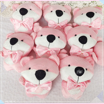 803 whole pack of 5 pink padded cotton small Bear diy doll key buckle pendant
