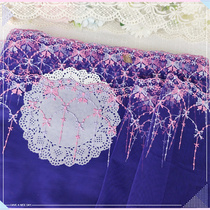 1106th single approx. 14-15 yards purple blue streaming suline butterfly knot embroidered lace diyva coat material accessories