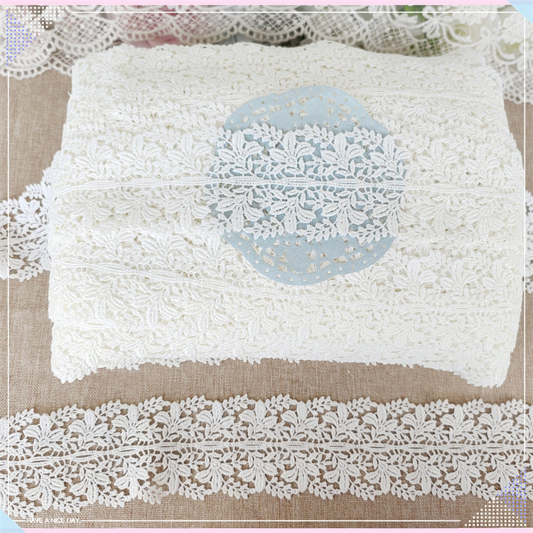676th Single white flowers water soluble lace Diy doll clothing accessories accessories