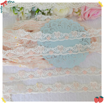 055 about 28 yards powder plus white swan bilateral mesh yarn lace DIY handmade material