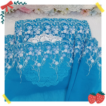 1314 full-page Day single blue colored flowers chiffon mesh embroidery lace DIY clothing accessories