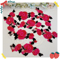 377 whole bag outer sheet about 20 red embroidery flower stickers diy clothing curtain sheet hole patch