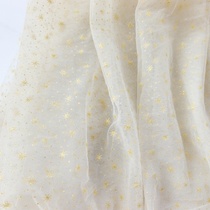 276 white gold glitter mesh fabric 5*1 5m DIY clothing handmade materials