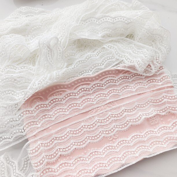 3285 Off-white 15y day single fine thread water-soluble lace about 4 5 cm clothing handmade materials